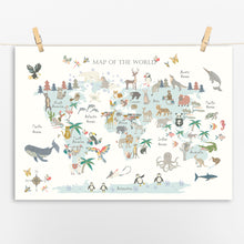 Load image into Gallery viewer, Animal World Map | Aqua Land
