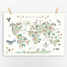 Load image into Gallery viewer, Animal World Map | Green Land