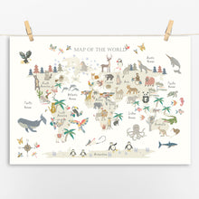 Load image into Gallery viewer, Animal World Map | Natural Land