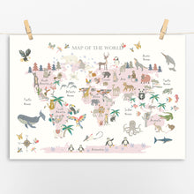 Load image into Gallery viewer, Animal World Map | Pink Land