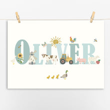 Load image into Gallery viewer, Personalised Farmyard Name Print | Various Colours