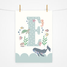 Load image into Gallery viewer, Initial Print | Under the Sea Floral Edition | Various Colours
