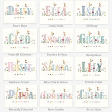 Load image into Gallery viewer, Personalised Fairies & Flowers Name Print | Various Colours