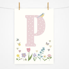 Load image into Gallery viewer, Personalised Initial Print | Flowers | Various Colours
