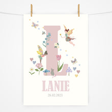 Load image into Gallery viewer, Personalised Initial Print | Flowers & Fairies Floral Edition | Various Colours