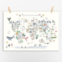 Load image into Gallery viewer, Animal World Map | Light Blue Land