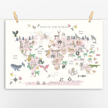 Load image into Gallery viewer, Animal World Map | Pink Land