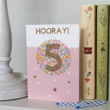 Load image into Gallery viewer, Birthday Card | Liberty Fabric & Gold Glitter