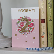 Load image into Gallery viewer, Birthday Card | Liberty Fabric & Gold Glitter