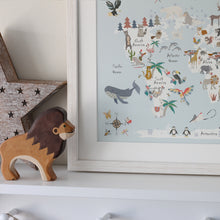 Load image into Gallery viewer, Animal World Map | Aqua