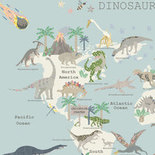 Load image into Gallery viewer, Dinosaur World Map | Blue
