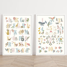 Load image into Gallery viewer, Number Chart Print | Blue Pink & Yellow