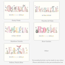 Load image into Gallery viewer, Personalised Pretty & Pink Name Print | Various Colours