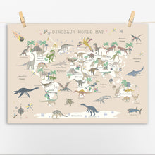 Load image into Gallery viewer, Dinosaur World Map | Natural