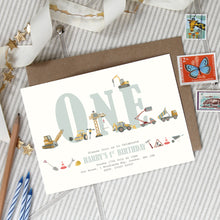 Load image into Gallery viewer, Digger Themed Party Invitation