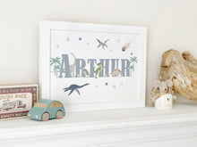 Load image into Gallery viewer, Personalised Dinosaur Name Print