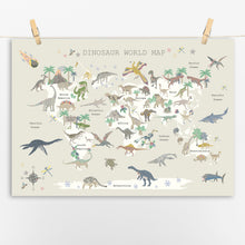 Load image into Gallery viewer, Dinosaur World Map | Natural (Light)
