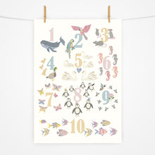 Load image into Gallery viewer, Number Chart Print | Blue Pink & Yellow