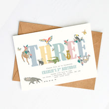 Load image into Gallery viewer, Jungle Themed Party Invitation