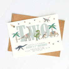 Load image into Gallery viewer, Dinosaur Themed Party Invitation