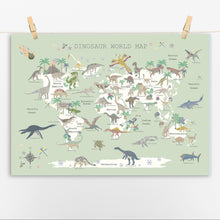 Load image into Gallery viewer, Dinosaur World Map | Green