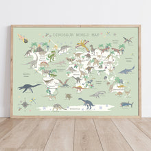 Load image into Gallery viewer, Dinosaur World Map | Green