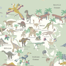Load image into Gallery viewer, Dinosaur World Map | Green