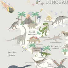 Load image into Gallery viewer, Dinosaur World Map | Grey