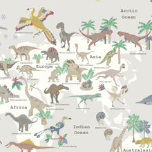 Load image into Gallery viewer, Dinosaur World Map | Grey
