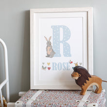 Load image into Gallery viewer, Personalised Initial Print | Hearts & Butterflies | Various Colours | Floral Edition
