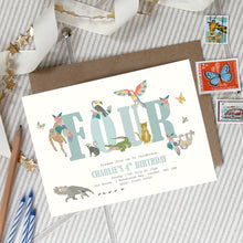 Load image into Gallery viewer, Jungle Themed Party Invitation