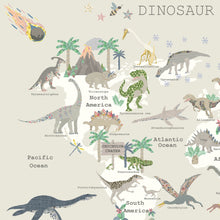 Load image into Gallery viewer, Dinosaur World Map | Natural (Light)