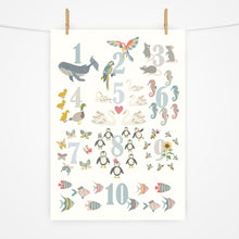 Load image into Gallery viewer, Number Chart Print | Arctic Blues