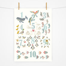Load image into Gallery viewer, Number Chart Print | Ocean Blues