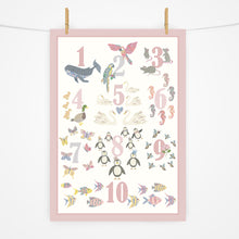 Load image into Gallery viewer, Number Chart Print | Dusty Pinks