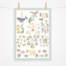 Load image into Gallery viewer, Number Chart Print | Blue Pink & Yellow