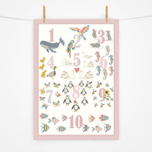 Load image into Gallery viewer, Number Chart Print | Dusty Pinks