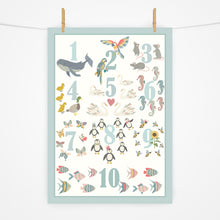 Load image into Gallery viewer, Number Chart Print | Ocean Blues