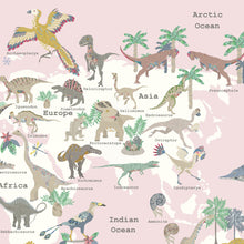 Load image into Gallery viewer, Dinosaur World Map | Pink