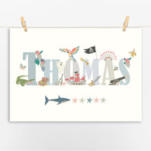 Load image into Gallery viewer, Personalised Pirate Name Print