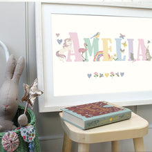 Load image into Gallery viewer, Personalised Pretty & Pink Name Print | Various Colours