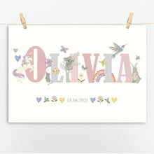 Load image into Gallery viewer, Personalised Pretty & Pink Name Print | Various Colours