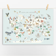 Load image into Gallery viewer, Spanish Animal World Map | Mapa Del Mundo