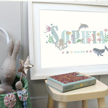 Load image into Gallery viewer, Personalised Under the Sea Name Print | Various Colours