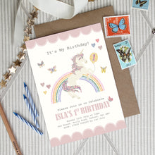 Load image into Gallery viewer, Unicorn Party Invitation