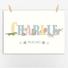 Load image into Gallery viewer, Personalised Animal Name Print | Various Colours