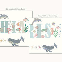 Load image into Gallery viewer, Personalised Under the Sea Name Print | Various Colours