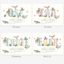 Load image into Gallery viewer, Jungle Themed Party Invitation