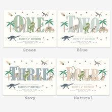 Load image into Gallery viewer, Dinosaur Themed Party Invitation