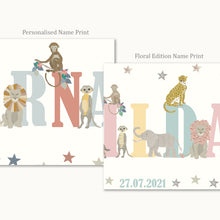 Load image into Gallery viewer, Personalised Safari Name Print | Various Colours